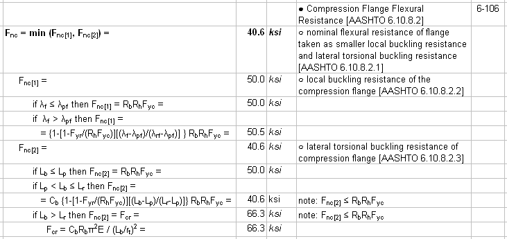 Steel plate girder section nominal flexural resistance.